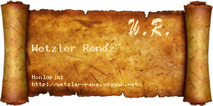 Wetzler René névjegykártya